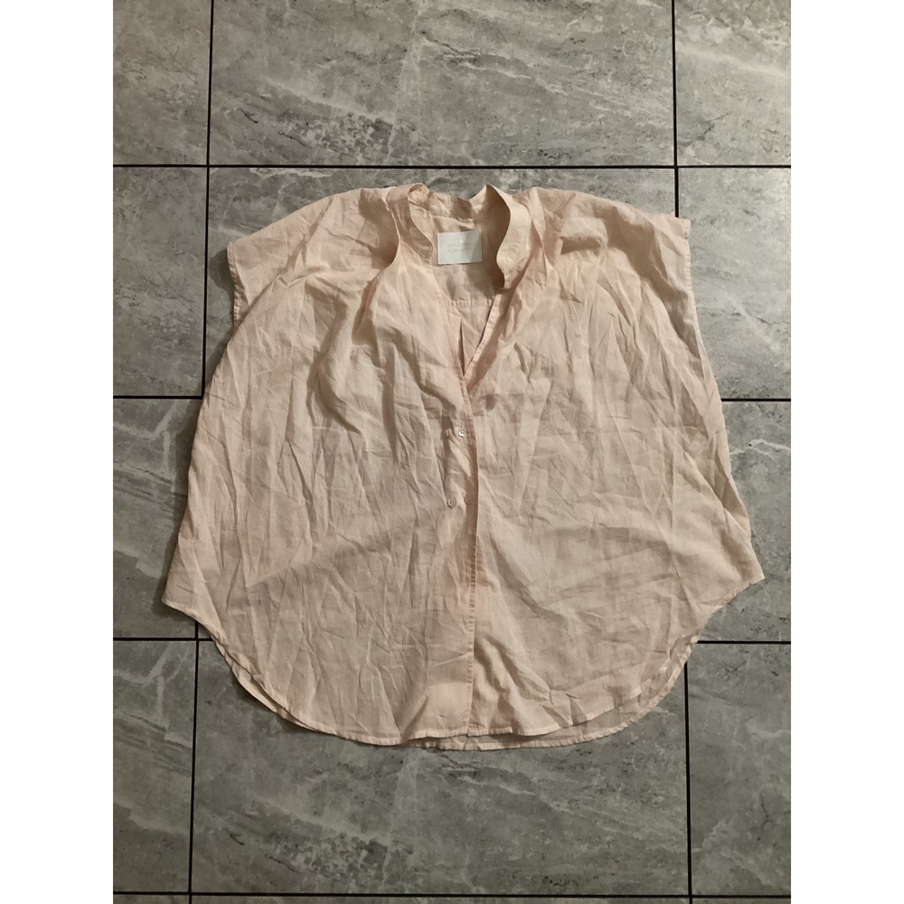 Citizens of Humanity NWOT Womens Peach Sleeveless Button Down Shirt S Oversized